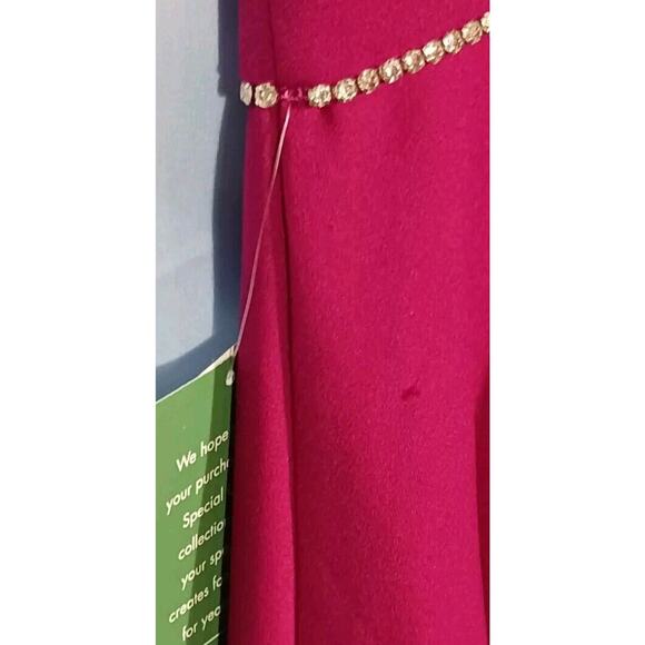 B. Smart Juniors Size 9 Magenta Spaghetti Strap Rhinestones Dress Pink NWT *FLAW - Picture 9 of 11
